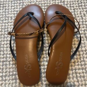 Yosi Samra Black and Brown Strappy Sandals